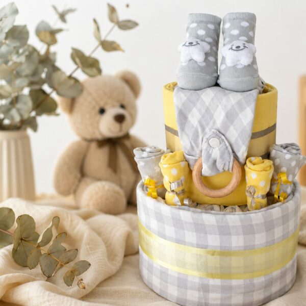 2 Tier Neutral Nappy Cake