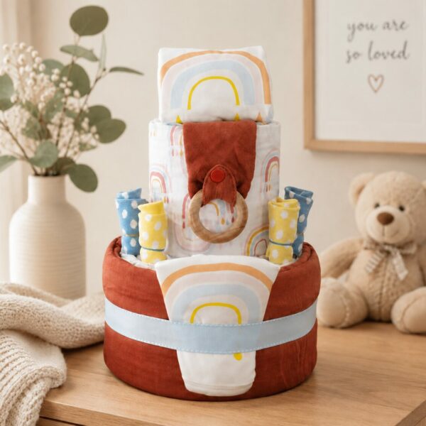 Rainbow Nappy Cake